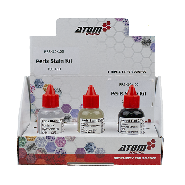 Perls Stain Kit (for detectioning ferric iron in tissues and blood/bone marrow smears) - 100 Tests